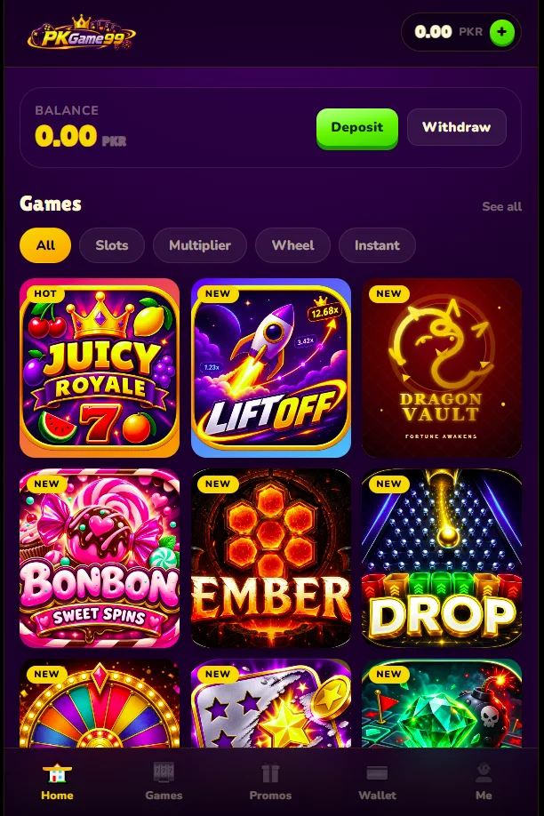PK Game99 logo with a bold 3D gold design and green gaming background