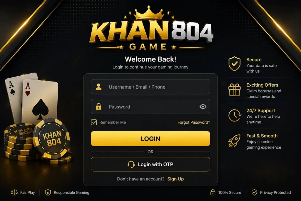 KHAN804 Game login page for Android users