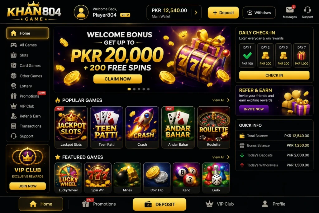 KHAN804 Game Android home screen interface